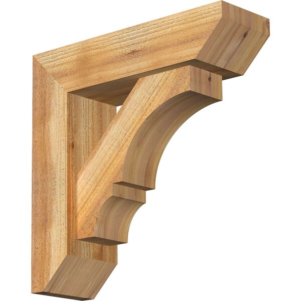 Ekena Millwork Balboa Slat Rough Sawn Bracket w/ Offset Brace, Western Red Cedar, 6"W x 20"D x 20"H BKT0604X20X20BOA06RWR - main